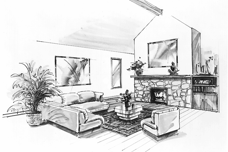 Dream House Plan - Interior - Family Room for Contemporary House Plan #314-225 - 3 bed, 2 bath