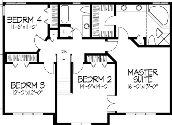 House Blueprint - Traditional Floor Plan - Upper Floor Plan #51-880
