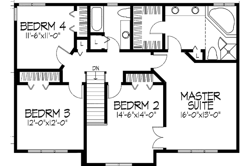 Home Plan - Floor Plan - Upper Floor for Traditional House Plan #51-880 - 4 bed, 2.5 bath
