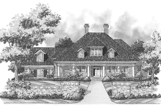 Exterior - Front Elevation 3 for Country House Plan #930-239 - 3 bed, 3.5 bath