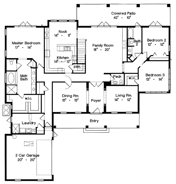 House Design - Classical Floor Plan - Main Floor Plan #417-652