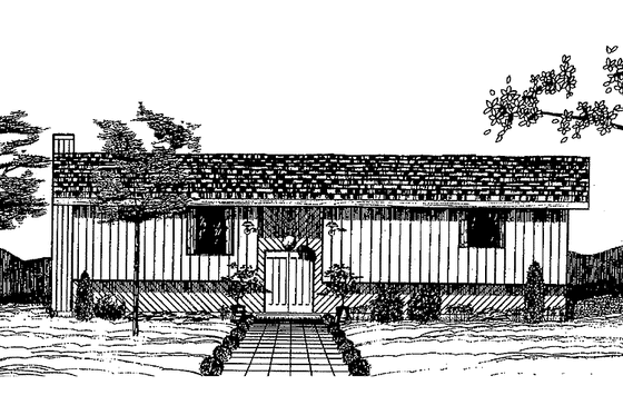 Exterior - Front Elevation 3 for Contemporary House Plan #60-769 - 3 bed, 3 bath