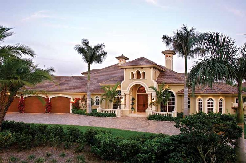 Home Plan - Exterior - Front Elevation 3 for Mediterranean House Plan #1017-2 - 5 bed, 5.5 bath