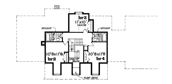 Architectural House Design - Colonial Floor Plan - Upper Floor Plan #47-851
