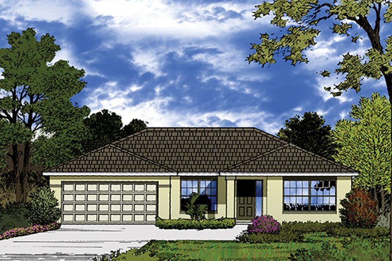 Home Plan - Exterior - Front Elevation 3 for European House Plan #417-825 - 3 bed, 2 bath