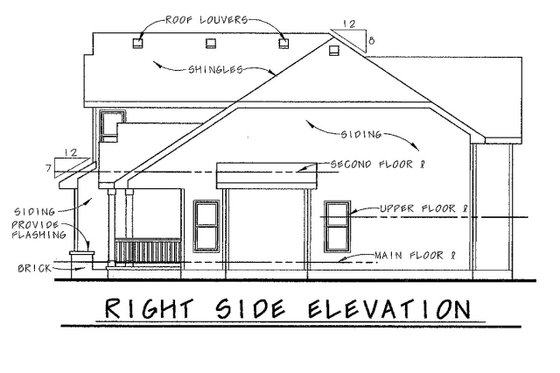 Exterior - Other Elevation 2 for Traditional House Plan #20-1786 - 3 bed, 3 bath