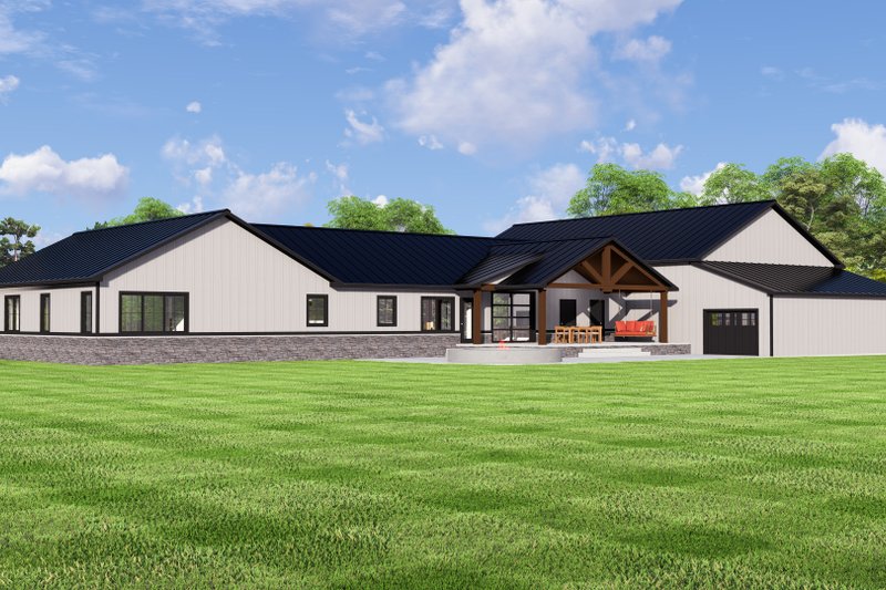 House Blueprint - Exterior - Rear Elevation for Barndominium House Plan #1064-314 - 4 bed, 2.5 bath