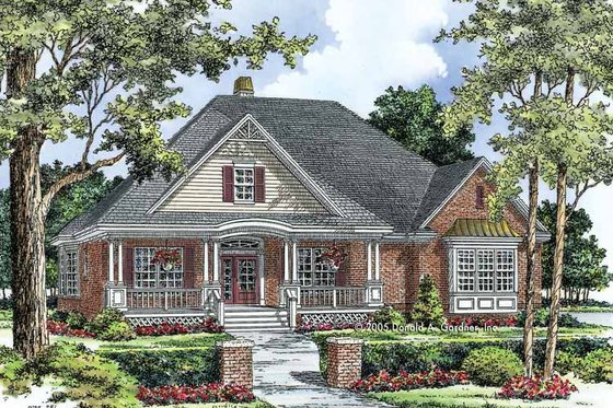 Exterior - Front Elevation 3 for Ranch House Plan #929-758 - 3 bed, 2 bath