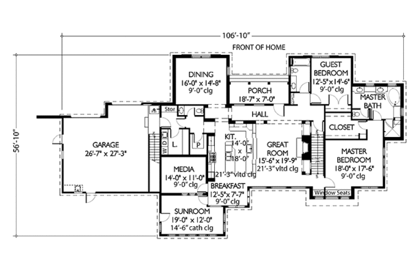 Architectural House Design - Country Floor Plan - Main Floor Plan #965-1