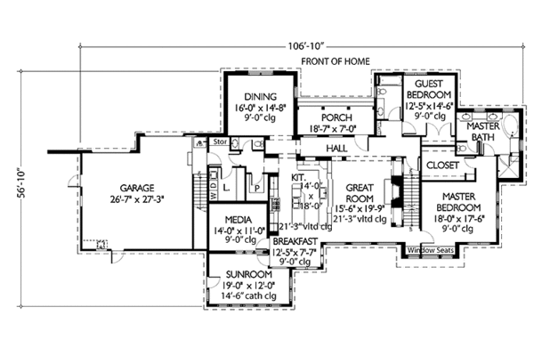 House Plan Design - Country Floor Plan - Main Floor Plan #965-1