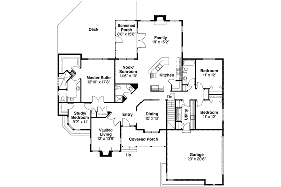 Floor Plan - Main Floor for Traditional House Plan #124-190 - 3 bed, 3 bath