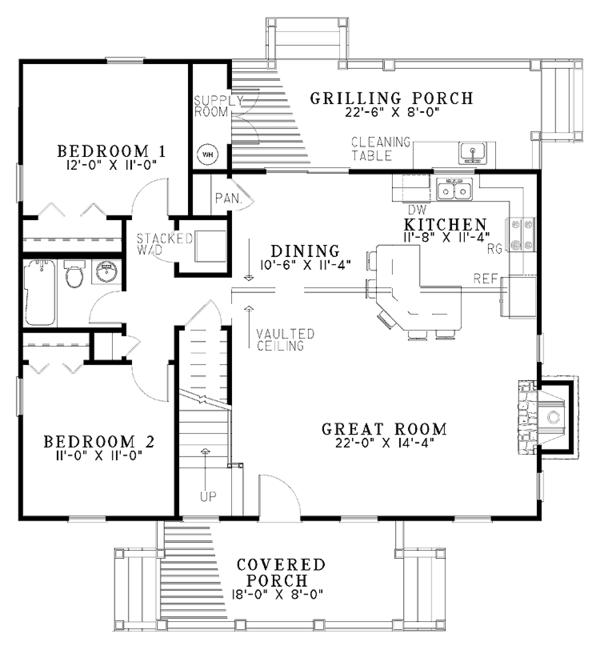 Architectural House Design - Country Floor Plan - Main Floor Plan #17-2885