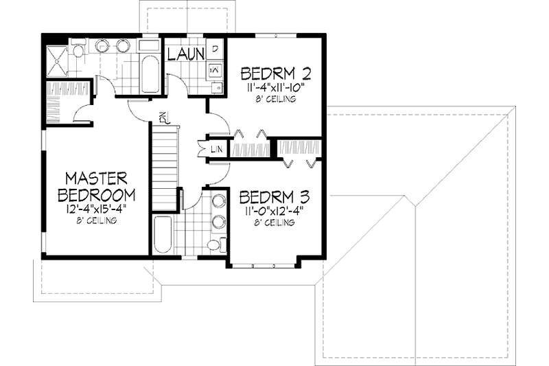 Dream House Plan - Floor Plan - Upper Floor for Prairie House Plan #320-1423 - 3 bed, 2.5 bath