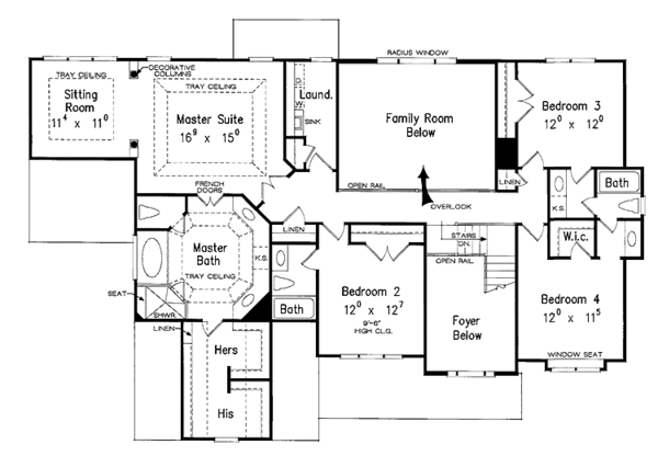 Home Plan - Traditional Floor Plan - Upper Floor Plan #927-756