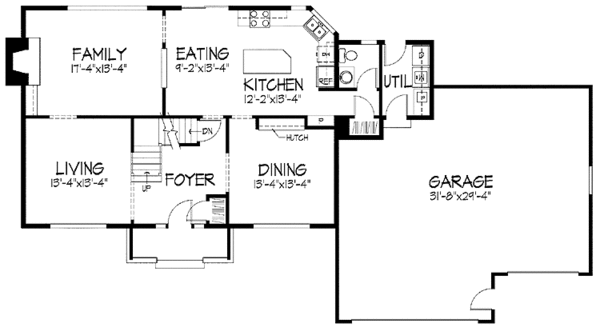 Home Plan - Colonial Floor Plan - Main Floor Plan #51-857