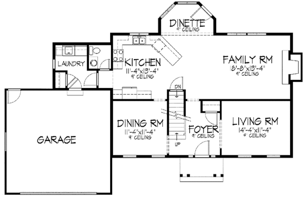 House Design - Colonial Floor Plan - Main Floor Plan #51-738
