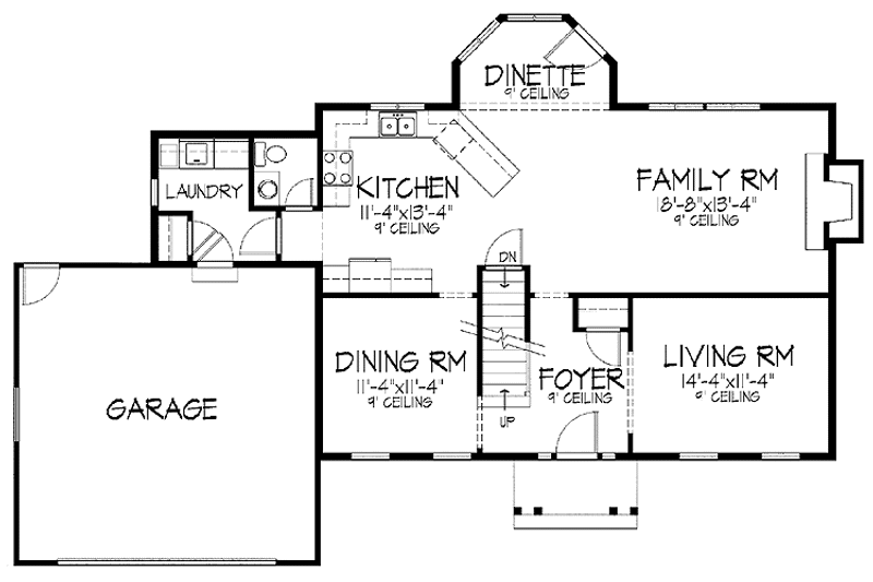 Home Plan - Floor Plan - Main Floor for Colonial House Plan #51-738 - 4 bed, 2.5 bath