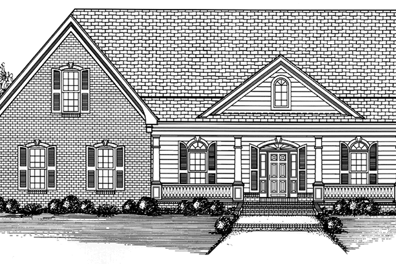 Home Plan - Country Exterior - Front Elevation Plan #34-263