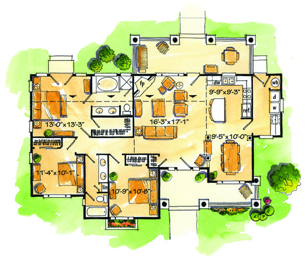 Home Plan - Country Floor Plan - Main Floor Plan #942-27