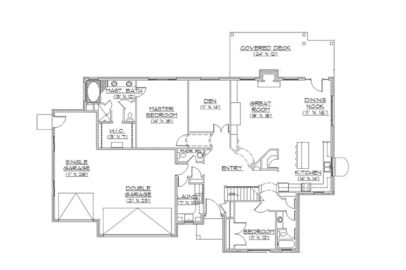 Home Plan - Floor Plan - Main Floor for Cottage House Plan #945-109 - 2 bed, 2.5 bath