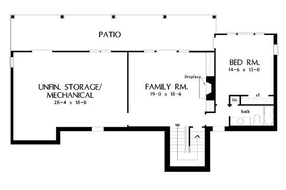 Floor Plan - Lower Floor for Craftsman House Plan #929-431 - 3 bed, 3.5 bath
