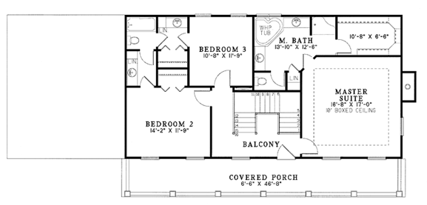 Architectural House Design - Classical Floor Plan - Upper Floor Plan #17-2700