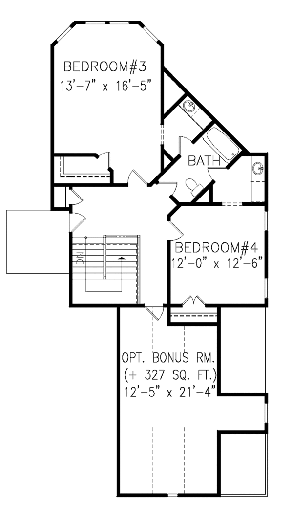 House Design - Country Floor Plan - Upper Floor Plan #54-287