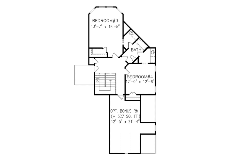 Home Plan - Floor Plan - Upper Floor for Country House Plan #54-287 - 4 bed, 3 bath