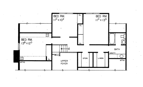 House Blueprint - Floor Plan - Upper Floor Plan #72-635