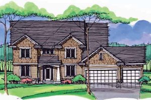 House Blueprint - Exterior - Front Elevation for Colonial House Plan #51-1007 - 4 bed, 2.5 bath