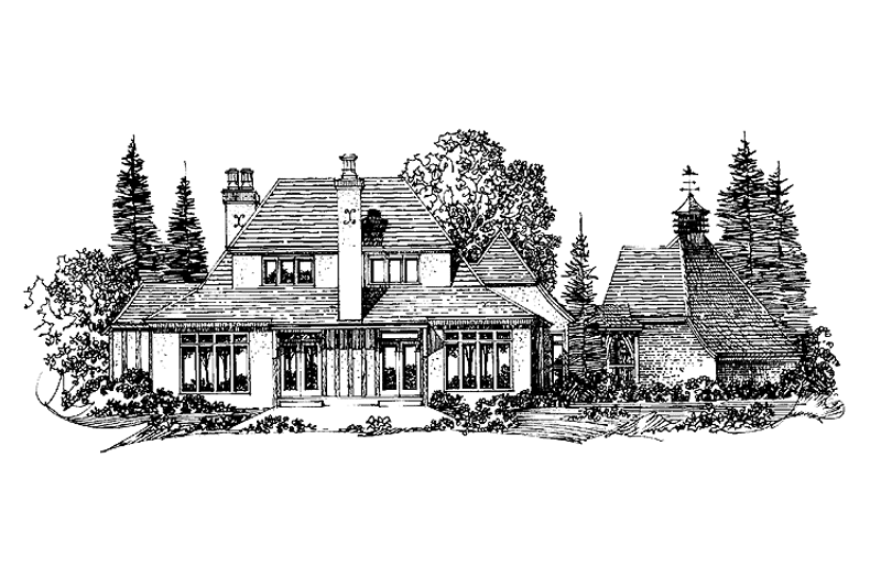 Dream House Plan - Exterior - Rear Elevation for Tudor House Plan #1016-62 - 3 bed, 2.5 bath