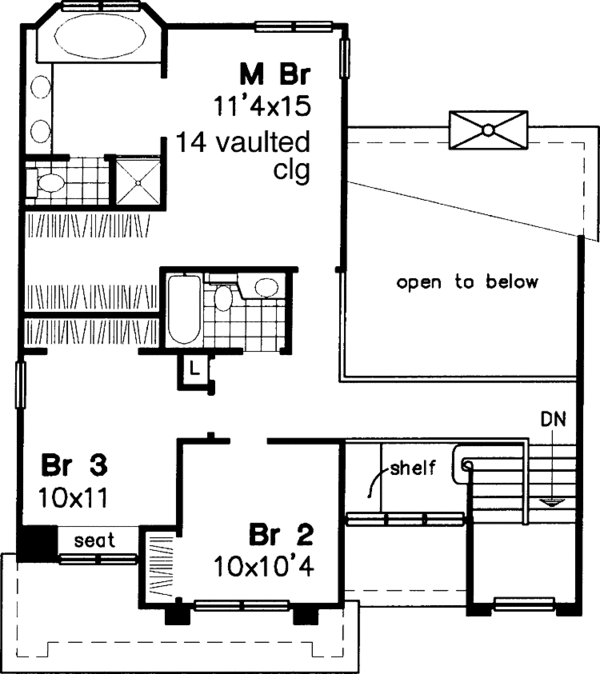 Home Plan - Contemporary Floor Plan - Upper Floor Plan #320-512