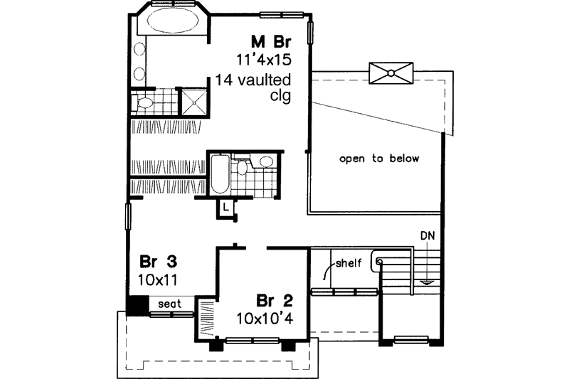 Home Plan - Floor Plan - Upper Floor for Contemporary House Plan #320-512 - 3 bed, 2.5 bath