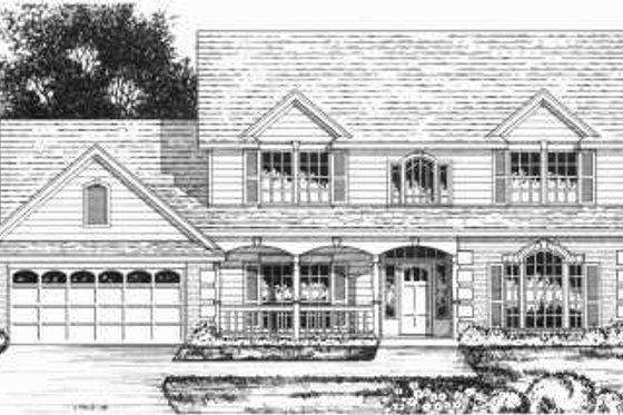 Exterior - Front Elevation for Country House Plan #40-240 - 4 bed, 3.5 bath