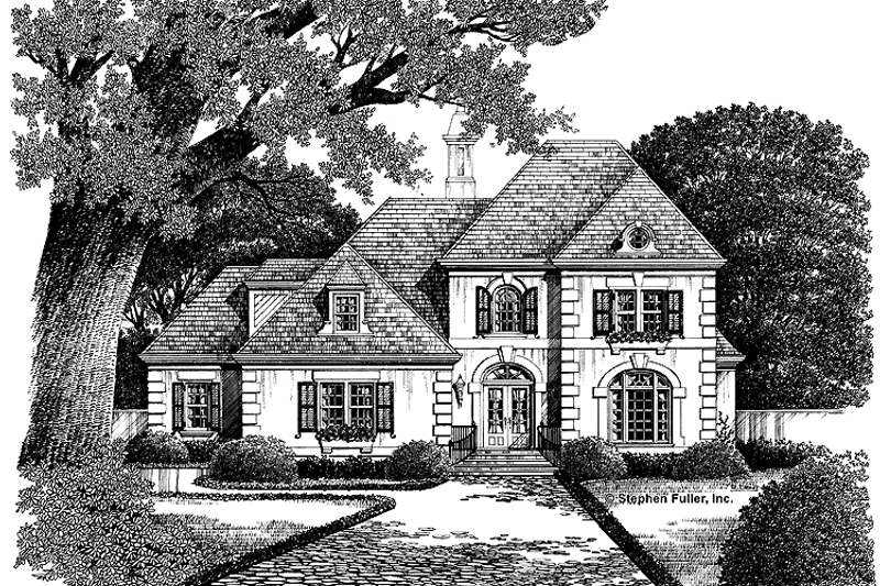 Home Plan - Exterior - Front Elevation 3 for European House Plan #429-74 - 4 bed, 3.5 bath