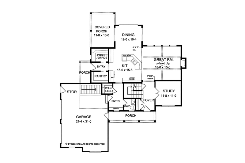 Dream House Plan - Floor Plan - Main Floor for Traditional House Plan #1010-136 - 4 bed, 2.5 bath