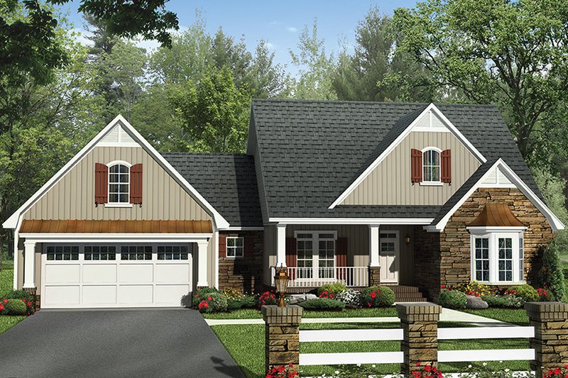 Architectural House Design - Exterior - Front Elevation 3 for European House Plan #21-439 - 4 bed, 2.5 bath