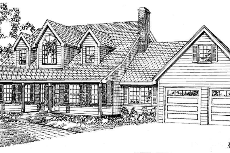 House Blueprint - Colonial Exterior - Front Elevation Plan #47-723