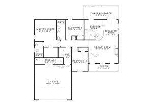 Floor Plan - Main Floor for Country House Plan #17-3169 - 3 bed, 2 bath
