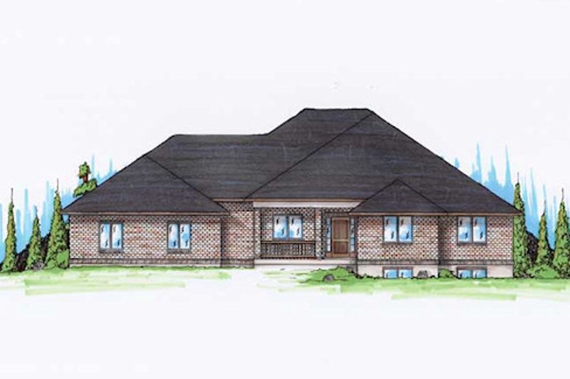 Architectural House Design - Traditional Exterior - Front Elevation Plan #5-261
