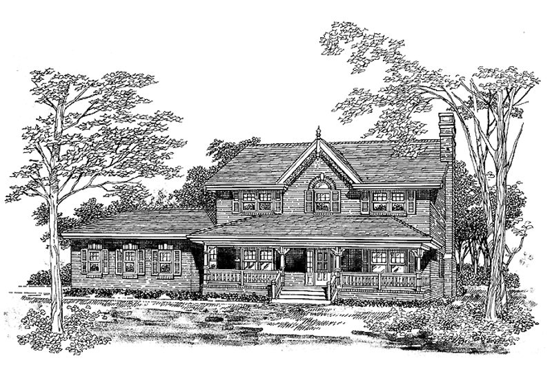 House Blueprint - Victorian Exterior - Front Elevation Plan #47-1025