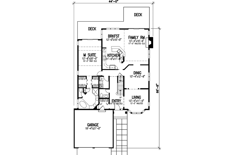 Dream House Plan - Floor Plan - Main Floor for Country House Plan #320-1431 - 2 bed, 2.5 bath
