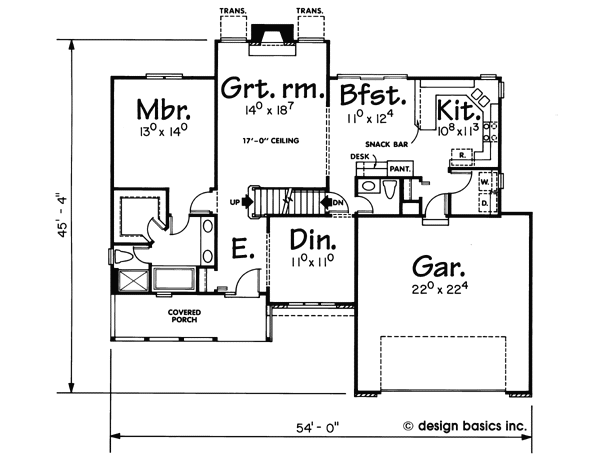 Traditional Style House Plan - 4 Beds 2.5 Baths 1865 Sq/Ft Plan #20-269 ...