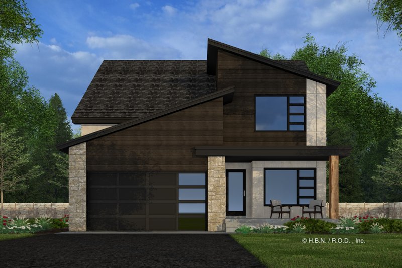 House Plan Design - Exterior - Front Elevation 3 for Modern House Plan #51-1345 - 3 bed, 2 bath