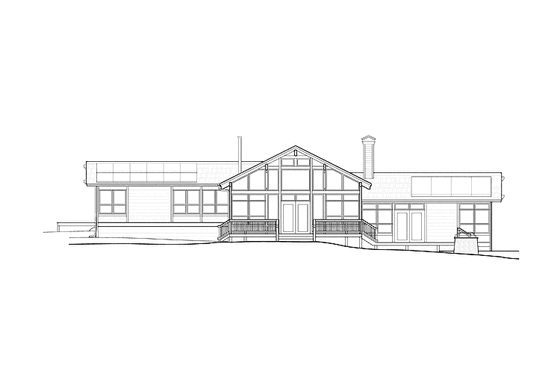 Exterior - Rear Elevation for Contemporary House Plan #1042-12 - 3 bed, 2 bath