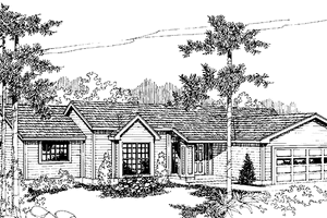 Contemporary Style House Plan - 3 Beds 2 Baths 1648 Sq/Ft Plan #60-809 ...