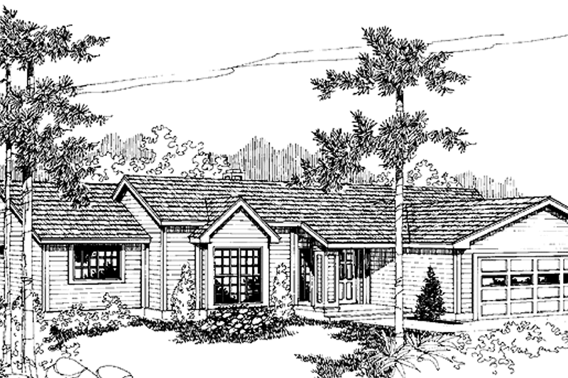 Home Plan - Contemporary Exterior - Front Elevation Plan #60-809