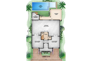 Floor Plan - Main Floor for Beach House Plan #27-456 - 5 bed, 5.5 bath