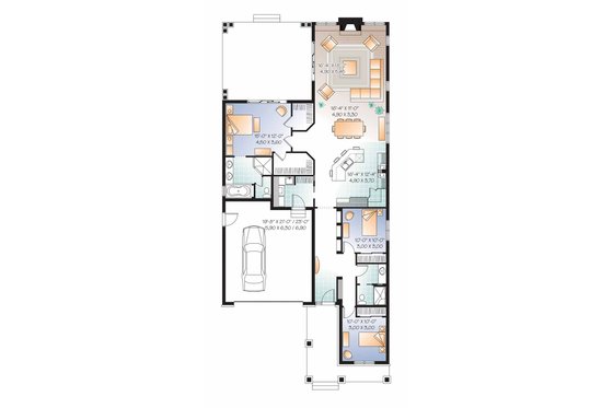 Floor Plan - Main Floor for Traditional House Plan #23-2531 - 3 bed, 2 bath