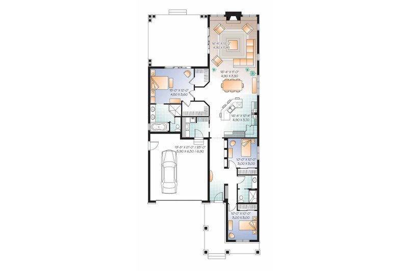 Home Plan - Floor Plan - Main Floor for Traditional House Plan #23-2531 - 3 bed, 2 bath